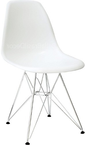 CADEIRA CHARLES EAMES DKR CROMADA - Assento Branco CADEIRA CHARLES EAMES DKR CROMADA - Assento Branco